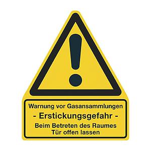 Warnschild Erstickungsgefahr bei Getränkeschankanlagen