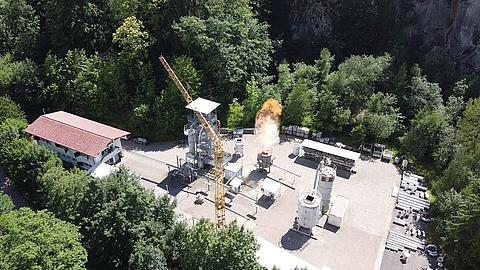 Luftaufnahme Explosionsversuch Kappelrodeck | © BGN / Sebastian Nissle Luftaufnahme Explosionsversuch Kappelrodeck
