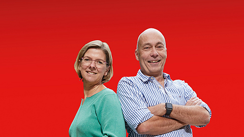 Portrait Markus Haaß und Claudia Mattke, Lärmfachleute BGN