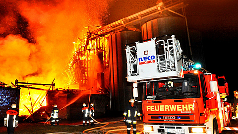 Brand eines Silos