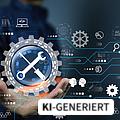 Aus einer Handfläche erscheint eine Mindmap mit Werkezugen, Zahnrädern und Symbolen für die Wartung von Maschinen. | © AREE - stock.adobe.com, generiert mit KI Aus einer Handfläche erscheint eine Mindmap mit Werkezugen, Zahnrädern und Symbolen für die Wartung von Maschinen.