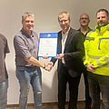 B. Rosa (Techn. Leiter), K. Clemens (zust. Aufsichtsperson), T. Keller (Geschäftsführer), M. Stausebach (Betriebsleiter), D. Epping (Fachkraft für Arbeitssicher
