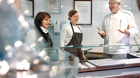 Teambesprechung in der Metzgerei